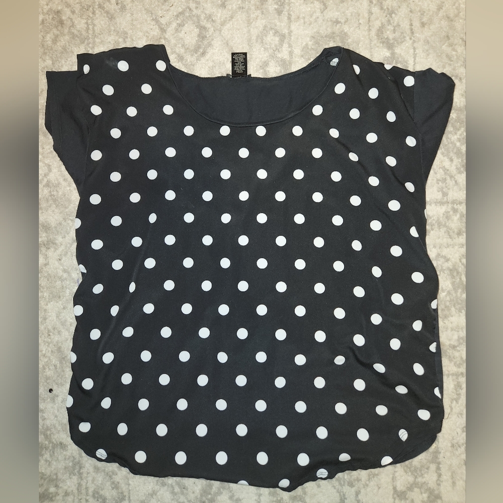 FREE With Any Purchase Women's Loft Polkadot Top Size L